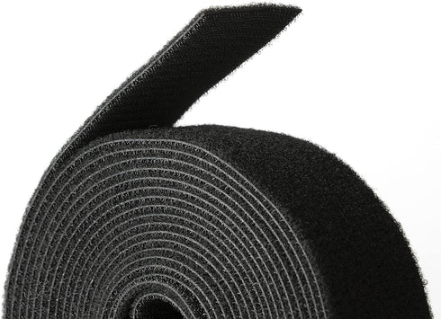 Reusable Hook & Loop Strong Grip Fastener Roll 2" x 16' (2" Wide, 16 Feet Long) - Black...
