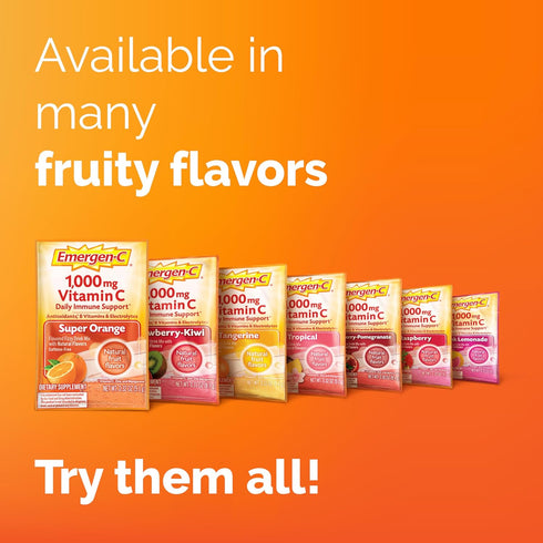 Emergen-C 1000mg Vitamin C Powder, with Antioxidants, B Vitamins and Electrolytes, Supplements for Immune Support, Caffeine Free Fizzy Drink Mix, ...