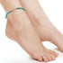 AeraVida Vintage Peace Sign with Green Malachite and Brass Bead Jingle Bell Anklet | Coachella Anklet for Women | Bohemian Peace Sign Anklet...