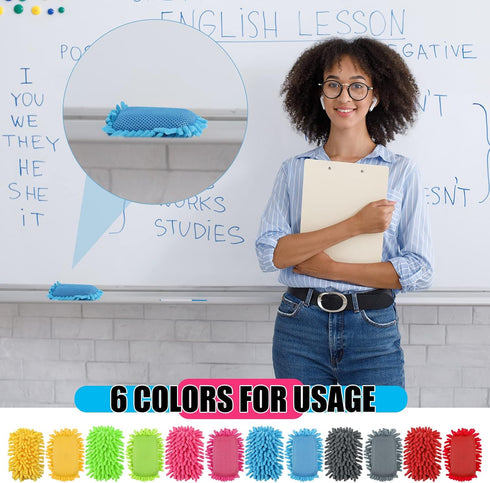 12 Pcs Microfiber Shag Eraser Whiteboard,Magnetic Dry Erase Eraser Whiteboard Washable Small White Board Dry Erase for Markers Chalk Home Classroo...