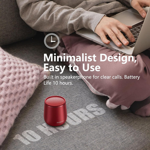 INSMY Small Bluetooth Speaker, Waterproof Mini Portable Wireless Speaker, Punchy Bass Rich Audio Stereo Pairing, Handheld Pocket Size, Built in Mi...