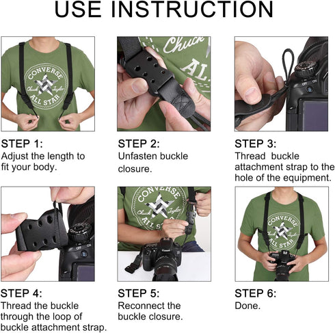 Camera Harness Strap,Cross Shoulder Quick Release Straps for Binoculars, Rangefinders,Harness Strap Compatible with Canon, Nikon, Sony and DSLR SL...
