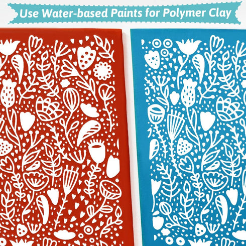 Benvo Pack of 3 Silk Screen Stencils Reusable for Polymer Clay Jewelry Earrings Print Stencils Easy Decoration Flowers Silkscreen Stencil (5.4 x 4...