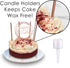 24 Count Tall Thin Metallic Rose Gold Slow Burning Birthday Candles in Holders with Matching Elegant Classy Cake Topper for Special Custom Birthda...