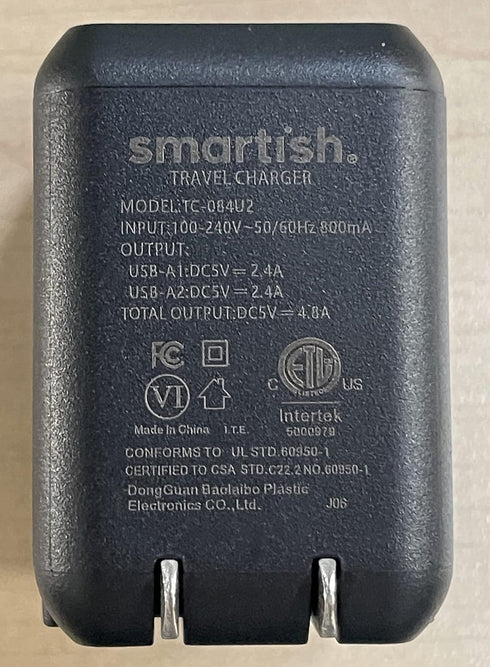 Smartish 2 Port USB Wall Charger - Charge Shack Maximum Speed 4.8 Amp Quick Charger Compatible with iPhone Android and All USB Devices (Silk) - Bl...