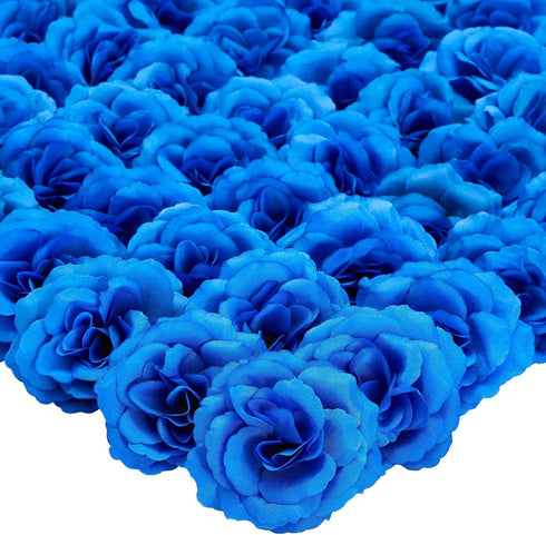 Bright Creations Blue Roses Artificial Flowers - Set of 50 3 in Stemless Silk Roses - Royal Blue Reusable Water-Resistant Faux Bouquet Decor for W...