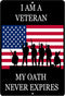 Rogue River Tactical USA Flag Veteran Oath Metal Tin Sign Wall Decor Man Cave Bar Military...