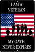 Rogue River Tactical USA Flag Veteran Oath Metal Tin Sign Wall Decor Man Cave Bar Military...
