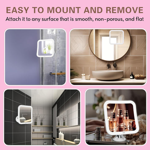 Upgraded 10x Magnifying Lighted Makeup Mirror with Natural White LED Lights, 360°Swivel Portable Cordless Makeup Mirrors with Locking Suction Base...
