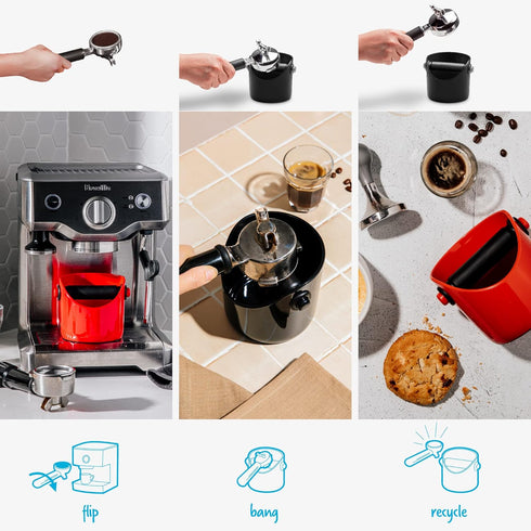 Dreamfarm Grindenstèin Sturdy, Compact, Modern Space-Saving Espresso Coffee Grind Knock Box - Black...