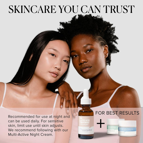 Cosmedica Skincare 5% Lactic Acid Treatment Hylasin - AHA, Hyaluronic Acid, Gentle Exfoliator Dark Spot Corrector, Anti-Aging, Face Peel Brighteni...