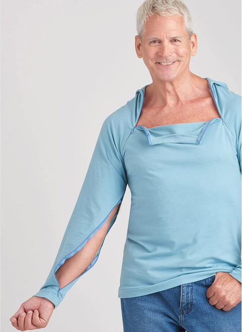 Simplicity Unisex Dual Port Access Chemo Top and Hoodie Sewing Pattern Kit, Code S9723, Sizes XS-S-M-L-XL, Multicolor...