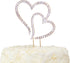 LOVENJOY Gift-Boxed Double Hearts Cake Topper Rose Gold, Crystal Rhinestones...