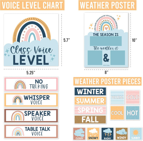 Hadley Designs Boho Calendar For Classroom Elementary Classroom Must Haves - Classroom Calendar Set Bulletin Board Sets For Teachers, Bulletin Boa...