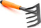 Finder Garden Hand Rake, Steel Garden Cultivator Tools Portable Black and Orange Small Rake with Anti-rust Comfortable Handle and 5 Tines, Mini Fl...