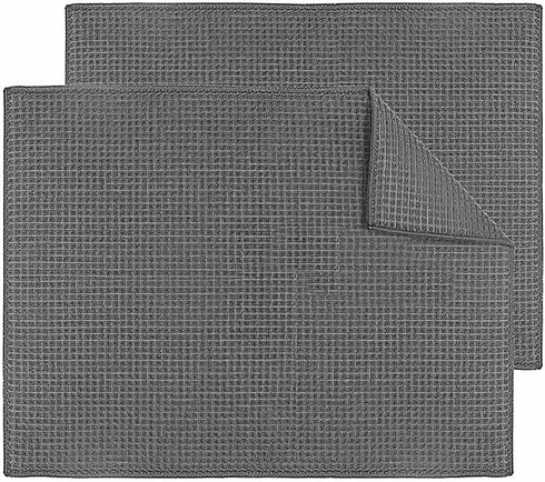 Topsky Microfiber Dish Drying Mat 2 Pack, 20 X 15 Inch Kitchen Counter Mats Reversible Baby Bottles Dish Dry Pad,Super Absorbent Gray...