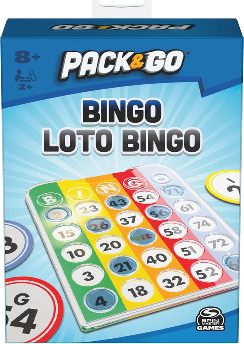 Pack & Go Bingo Game from Spin Master Games Outdoor Games Kids Games Yard Games Portable Rainbow Bingo Chips Games for Adults and Kids Ages 8 and ...