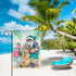 Santa Claus Decorative Garden Flag, Christmas Snowman Flamingo Beach Coastal Yard Outside Home Decoration, July Hawaii Nautical Xmas Summer Holida...