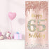 65th Birthday Decorations Door Banner for Women, Pink Rose Gold Happy 65 Birthday Backdrop Party Supplies, 65 Year Old Birthday Poster Door Cover ...