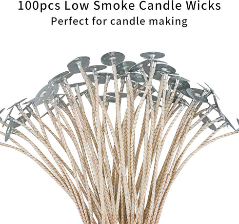 CD Series Candle Wicks for Soy Candles,100pcs CD 20 6" Pretabbed Wicks,Cotton & Paper Wicks for Candle Making....