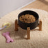 Petygooing Black Elevated/Raised Ceramic Dog Bowl for Small Breeds, Dog Food Water Dish with Stand,Pet Feeding Bowl with Anti Slip Rubber for Cats...