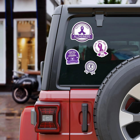 50 PCS Alzheimers Sticker Inspirational Vinyl Decals Waterproof Accessories Decorative Labels for Bicycle Laptop Bumper Truck Vehicle Bike Suitcas...