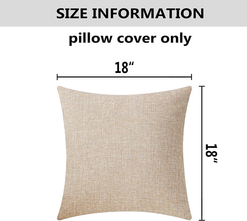 Home Brilliant Linen Pillow Covers 18x18 Set of 2 Burlap Decorative Beige Throw Pillows Cover for Couch Living Room, 18 x 18 inches, Light Linen...