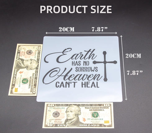 10PCS Faith Stencils Sets, Inspirational Stencils for Painting On Walls, Canvas and Wood, 8" x 8" Reusable Religious Stencils...