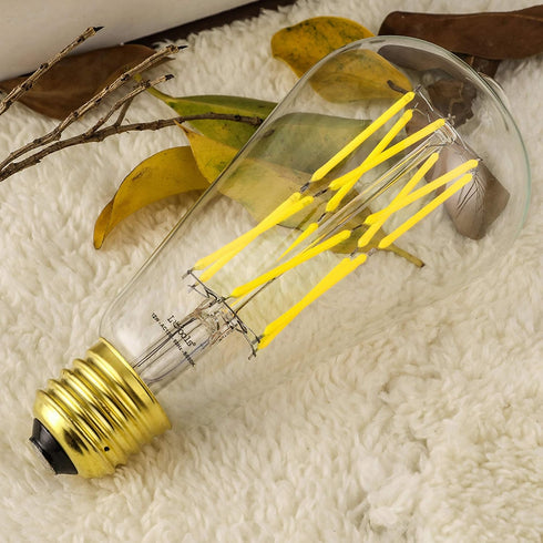 LEOOLS Dimmable E26 LED Filament Light Bulbs, 100 Watt Equivalent,5000K Daylight White,Classic Clear Glass Edison Style Vintage LED Light Bulbs,4 ...