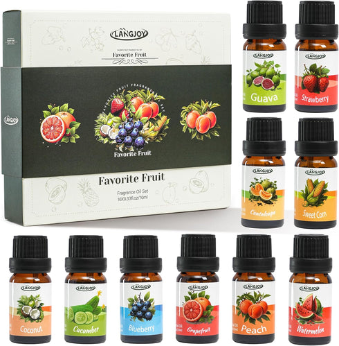 Fragrance Oil, Essential Oils Set 0.34 oz x10 (10 x 10ml), Essential Oils for Candle Making, Essential Oil Home, Aromatherapy Oils, Oil Diffuser E...