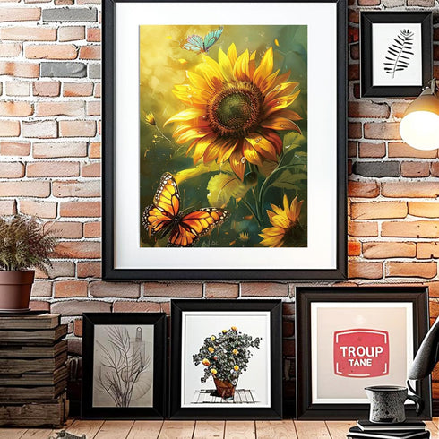 INNOHUB Diamond Painting Kits for Adults Sunflowers Butterfly Diamond Art Kits 5D DIY Full Drill Diamond Dots Paintings Kits for Adults Beginner G...