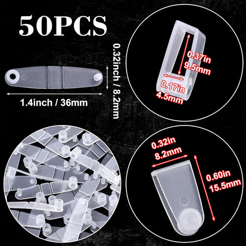 OIIKI 50Pcs Plastic Keychain Clips, Clear Acrylic Keychain Connector Snap Tabs, Card Holder for Keys Rings Office Credit Card Crafts Jewelry Makin...