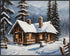 Posterizer 1 pcs-old farm house in snowy winter nature-in oil painting style-5-Landscape & Nature Art-Living Room Bedroom Decor- unframed wall art...