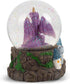 Elanze Designs Purple Dragon with Orb on Castle Tabletop Figurine Decoration 100MM Sturdy Glitter Water Musical Snow Globe Plays Tune Fantasie Imp...