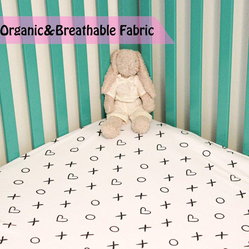 Milky Chic GOTS Fitted Baby Crib Sheet, Breathable 100% Organic Cotton Mattress Sheet for Boys and Girls, Fits Standard Size Mattresses, 52x28x9 i...