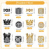 40 Pieces King Crown Charms 8mm Round Rhinestone Beads Hexagon Big Hole Spacer Beads Bracelet Connector for DIY Xmas Jewelry Crafts Making (Black ...