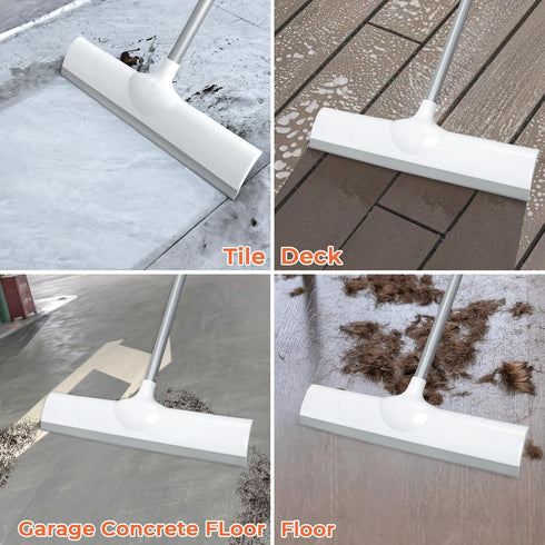 Floor Squeegee 50" Long Handle Rubber Squeegee Broom for Garage Concrete Shower Tile Pet Hair Deck heavy duty Floor Wiper Water Squeegee...