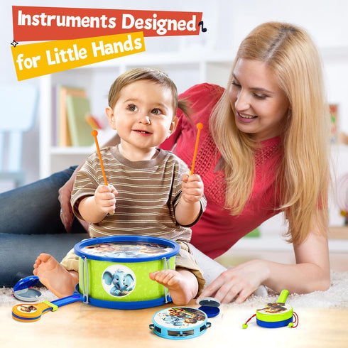 TOY Life Baby Musical Instruments, Musical Toys for Toddlers 1-3, Baby Drum Set Kids Musical Instruments, Preschool Educational Toy Instruments Bi...