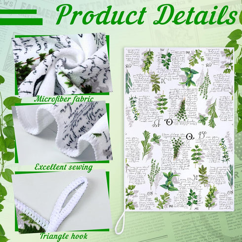 6 Pcs Herbs Kitchen Towels Medical Herbs Dish Towels Farmhouse Fresh Hand Towels Mom Gifts for Herbs Lovers Bathroom Decor Kitchen Gifts Summer...