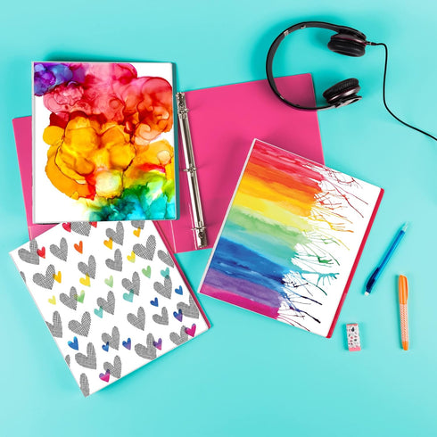 Avery + Amy Tangerine Designer Collection Binder, 1.5 Inch Round Rings, 275-Sheet Capacity, Watercolor Rainbow (28347)...
