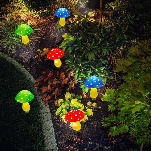 Outdoor Solar Mushroom Lights LED Solar Garden Decor Stake Lights, 8 Lighting Modes Solar Yard Ornament Lights, Outdoor Waterproof Solar Lights fo...