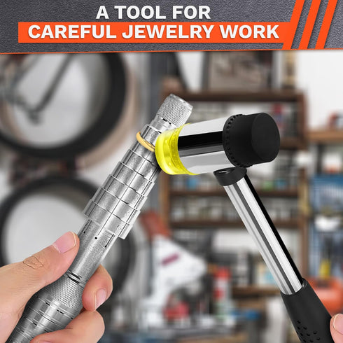 Small Rubber Mallet Hammer – 25 mm Lightweight Double-Sided Rubber and Plastic Head | Non-Slip Ergonomic Grip | Durable, Scratch-Free Tool for Jew...