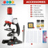 AmScope-ETXWJ04 IQCREW 100X-1200X LED Kids Beginner Microscope Toy Set + Slides Preparation Kit...