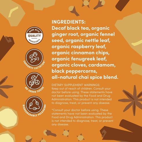 Oat Mama Lactation Tea for Breastfeeding Moms - Chai Spice | Breastfeeding Essentials for Milk Supply Increase | Organic Lactation Support & Postp...