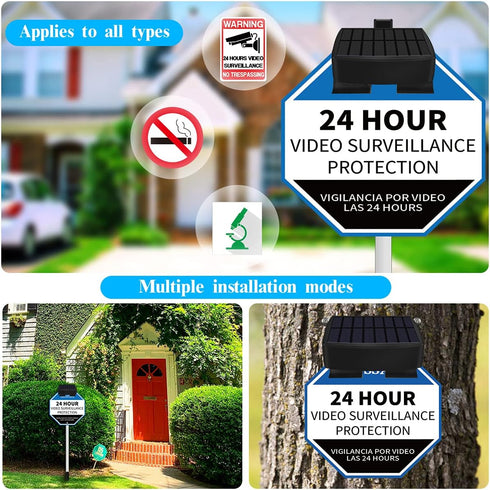 OOSSXX Solar Power Deck LED Light Clip-On Yard Security Sign Spotlight (Large Capacity Battery, Max14 Hours Working)...