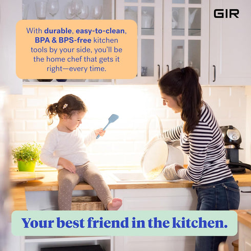 GIR: Get It Right Silicone Cooking Spatula Turner - Mini 11-In Slate - One-Piece Design & Heat-Resistant up to 425°F - Versatile Pancake Flipper &...