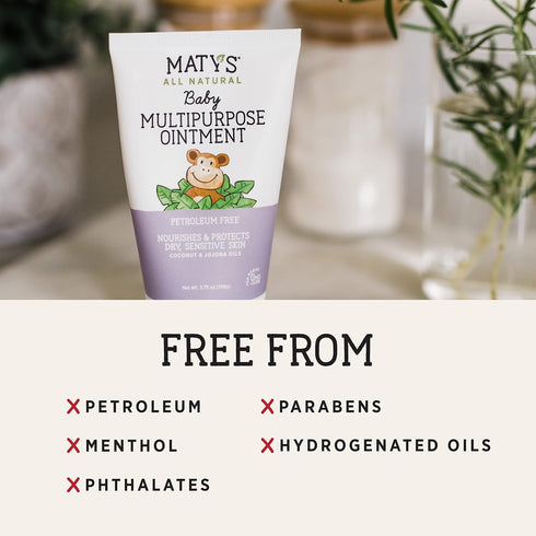 Matys Multipurpose Baby Ointment, All Over Gentle Skin Protection for Newborns & Up, Soothes Dry Irritated Skin, Diaper Area, Dry Scalp, Drool Irr...