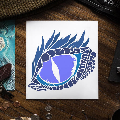 FINGERINSPIRE Dragon Eye Painting Stencil 11.8x11.8inch Reusable Eye of The Dragon Pattern Drawing Template DIY Craft Dinosaurs Eyes Decoration St...
