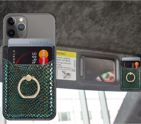 BIAJIYA Phone Card Holder RFID Leather Wallet Credit Adhesive Cell Case Stick-on Card Holder for Women and Men Back of Phone for Most of Smartphon...