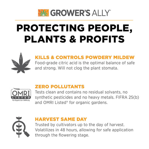 Grower's Ally Fungicide for Plants Concentrate 8 oz | Plant Fungicide Treatment Control for Powdery Mildew, Fungus and More - Trusted by Cultivato...